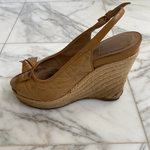 Classic Chic Christian Dior Wedge Sandals - Picture 2 of 12